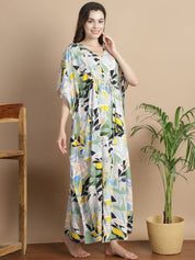 Sea Green Floral Rayon Maternity Kaftan