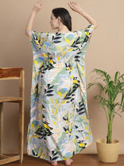 Sea Green Floral Rayon Maternity Kaftan