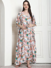 Floral Print Multi Rayon Maternity Kaftan