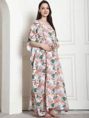 Floral Print Multi Rayon Maternity Kaftan