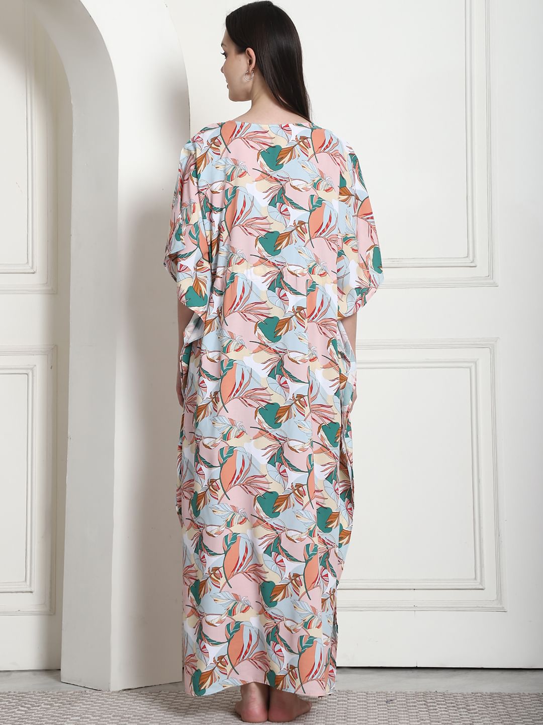 Floral Print Multi Rayon Maternity Kaftan