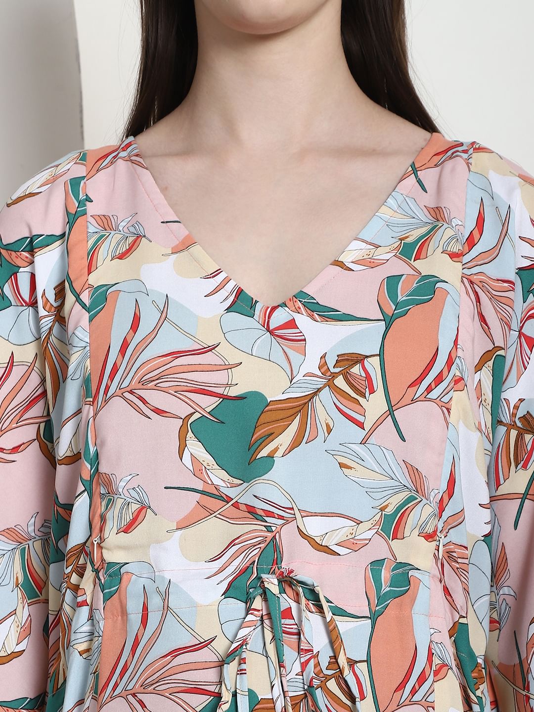 Floral Print Multi Rayon Maternity Kaftan