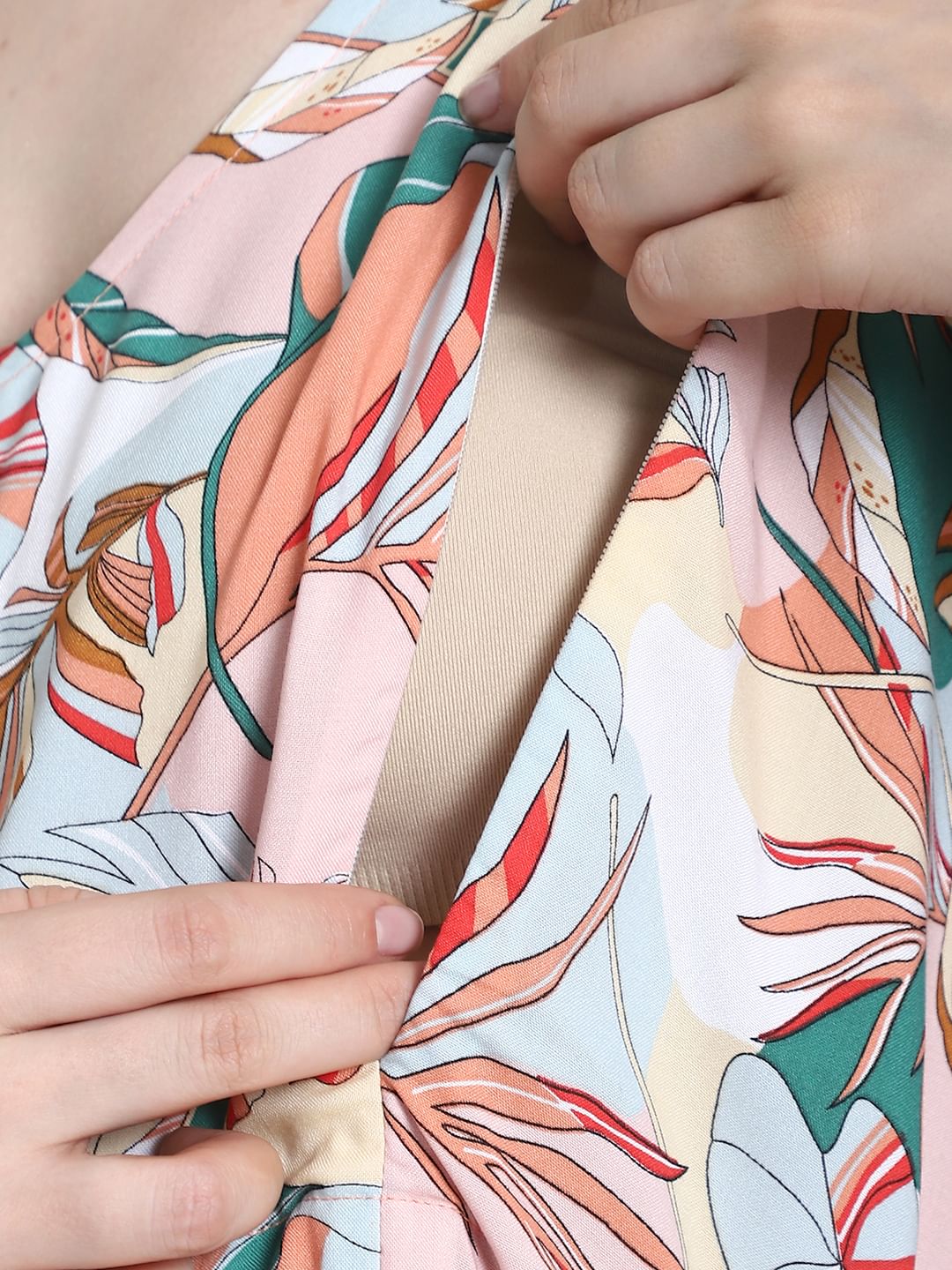 Floral Print Multi Rayon Maternity Kaftan