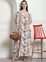 Floral Print Multi Rayon Maternity Kaftan