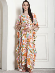 Floral Print Multi Rayon Maternity Kaftan