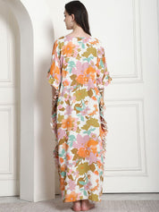 Floral Print Multi Rayon Maternity Kaftan