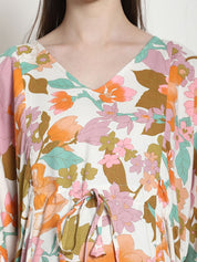 Floral Print Multi Rayon Maternity Kaftan