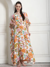 Floral Print Multi Rayon Maternity Kaftan