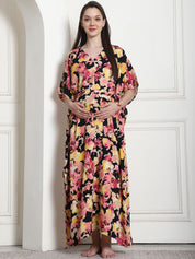 Floral Print Multi Rayon Maternity Kaftan