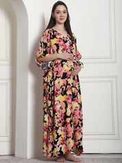 Floral Print Multi Rayon Maternity Kaftan