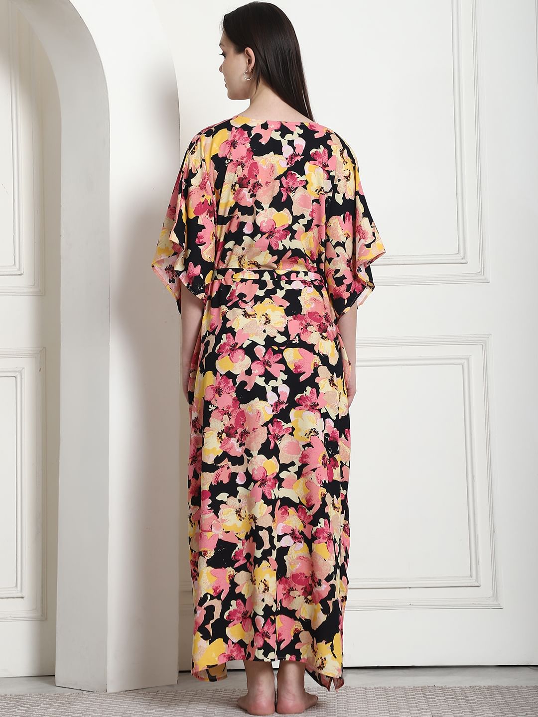 Floral Print Multi Rayon Maternity Kaftan