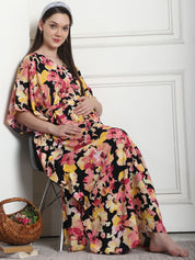 Floral Print Multi Rayon Maternity Kaftan