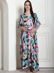 Floral Print Multi Rayon Maternity Kaftan