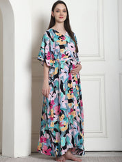 Floral Print Multi Rayon Maternity Kaftan