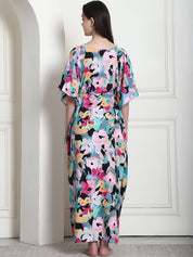 Floral Print Multi Rayon Maternity Kaftan