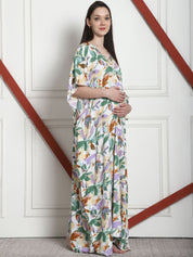 Floral Print Multi Rayon Maternity Kaftan