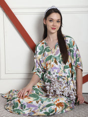 Floral Print Multi Rayon Maternity Kaftan