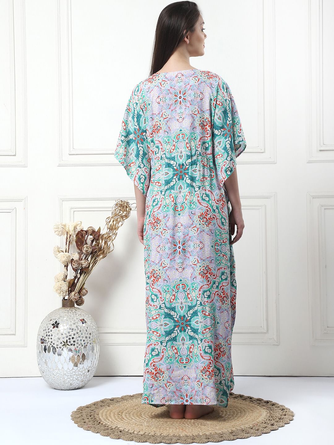 Geometric Print Multi Rayon Maternity Kaftan