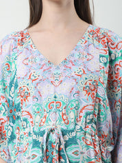 Geometric Print Multi Rayon Maternity Kaftan