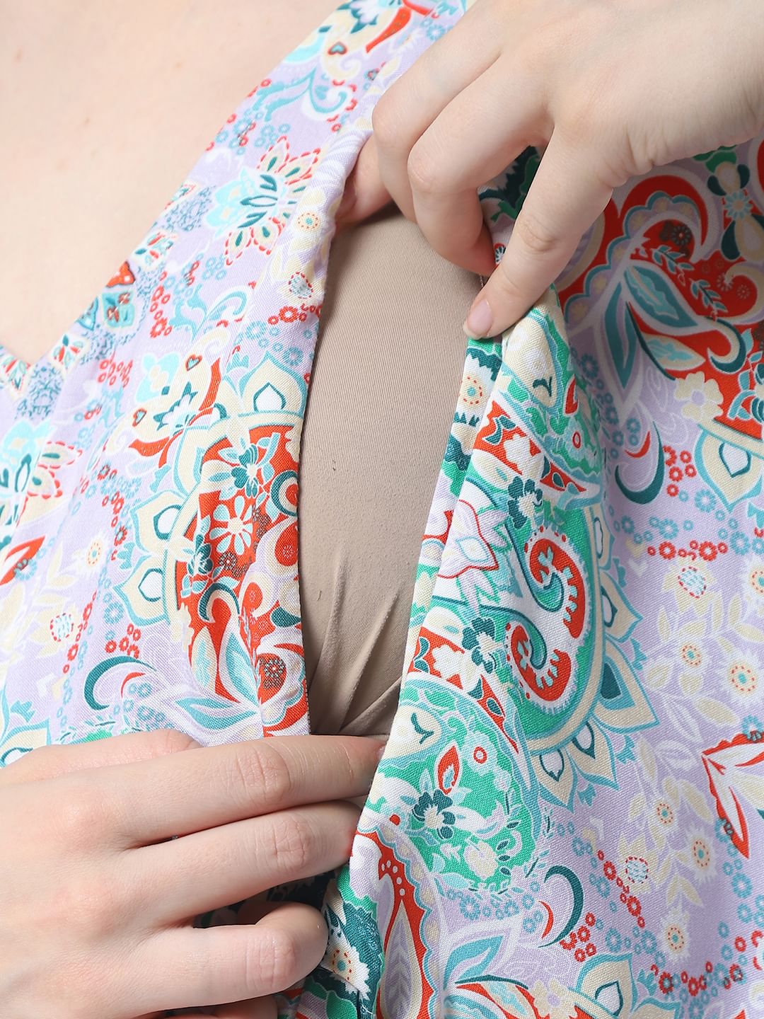 Geometric Print Multi Rayon Maternity Kaftan
