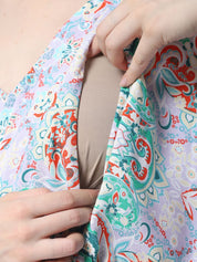 Geometric Print Multi Rayon Maternity Kaftan