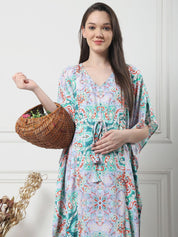 Geometric Print Multi Rayon Maternity Kaftan