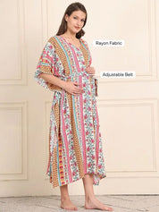 Multi Floral Rayon Maternity Kaftan