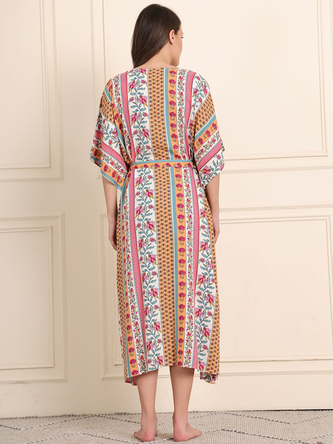 Multi Floral Rayon Maternity Kaftan