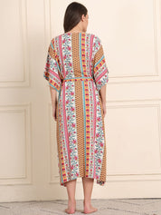 Multi Floral Rayon Maternity Kaftan