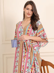 Multi Floral Rayon Maternity Kaftan