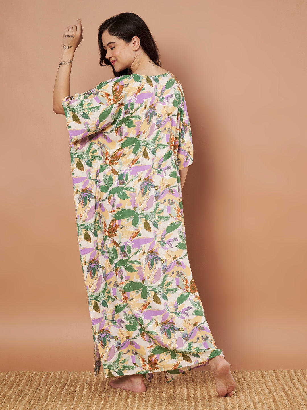 Multi Floral Rayon Maternity Kaftan