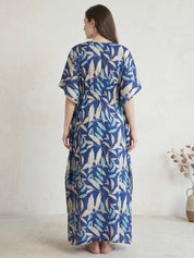 Blue Leaf Rayon Maternity Kaftan