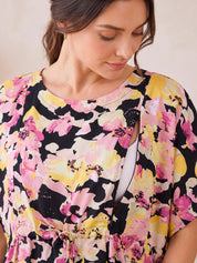 Multi-Color Floral Rayon Maternity Kaftan