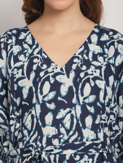 Blue Maternity Print Kaftan Nightdress