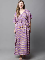Purple & Yellow Floral Maternity Kaftan