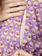 Purple & Yellow Floral Maternity Kaftan