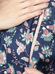 Navy Blue Floral Maternity Kaftan