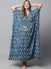 Navy Blue Floral Maternity Kaftan
