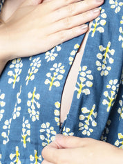 Navy Blue Floral Maternity Kaftan