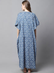 Navy Blue Floral Maternity Kaftan