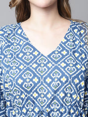 Navy Blue Floral Maternity Kaftan