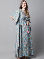 Blue Floral Maternity Kaftan