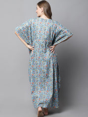 Blue Floral Maternity Kaftan