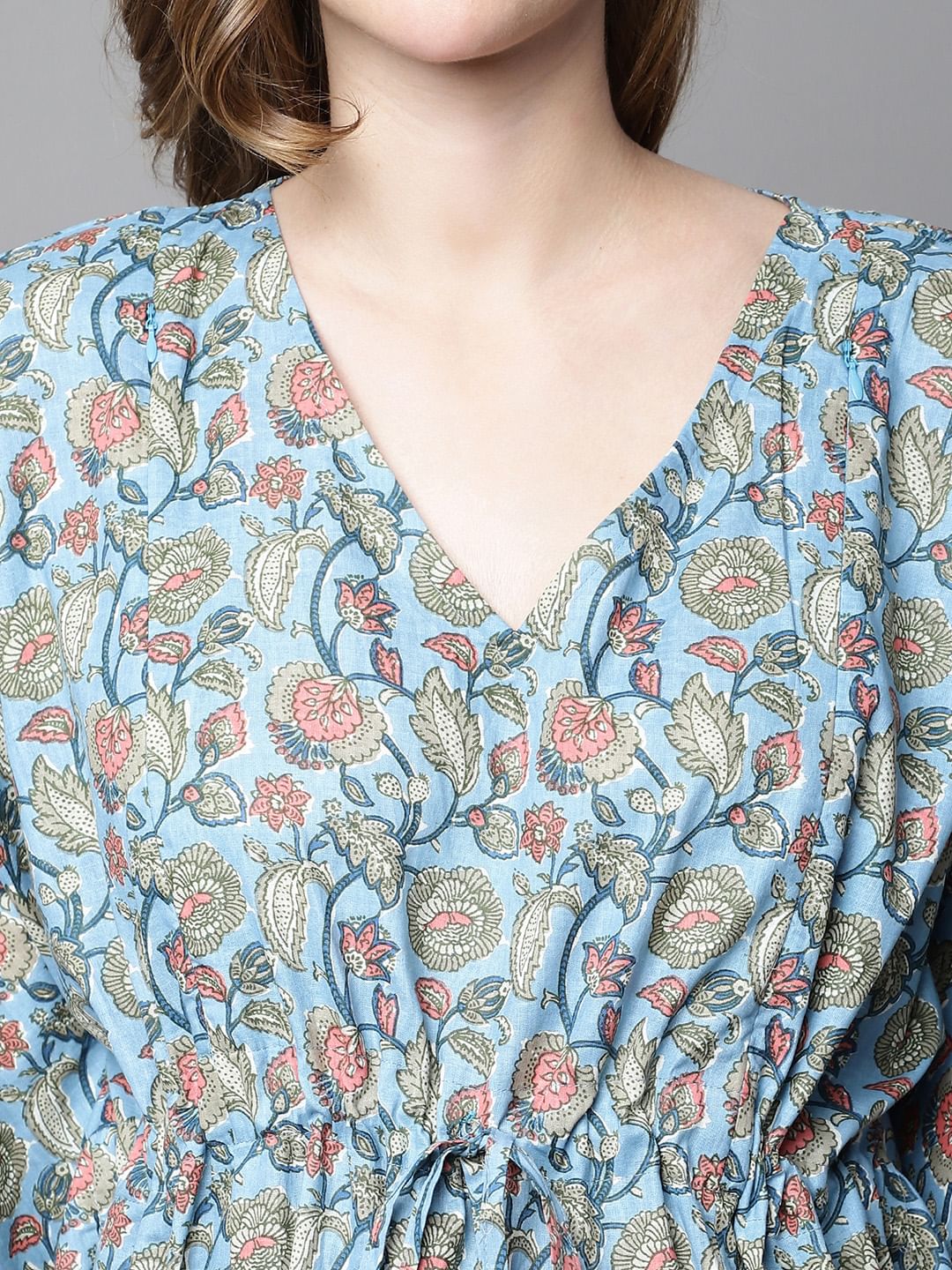 Blue Floral Maternity Kaftan