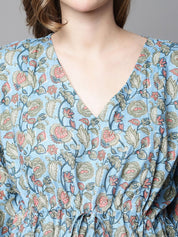 Blue Floral Maternity Kaftan
