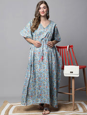Blue Floral Maternity Kaftan