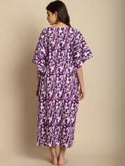 Purple Floral Cotton Maternity Kaftan