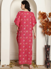 Pink Cotton Maternity Kaftan