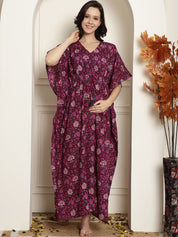 Purple Cotton Maternity Kaftan