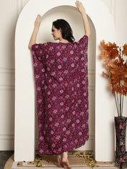 Purple Cotton Maternity Kaftan